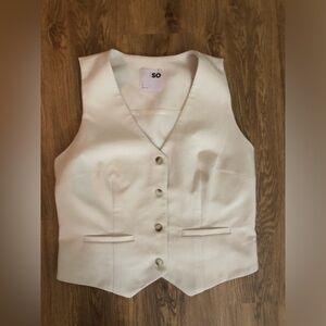 SO Cream Button-Front Vest